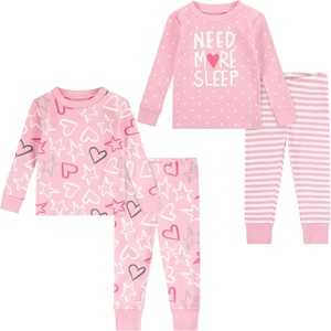 HUGGIES Baby Long Sleeve Pajama 4-piece Set(Sea Pink/Stars)