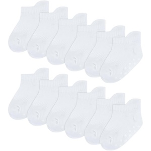 HUGGIES Baby Multi-pack Lightweight Ankle Gripper Socks(White 12-pack)