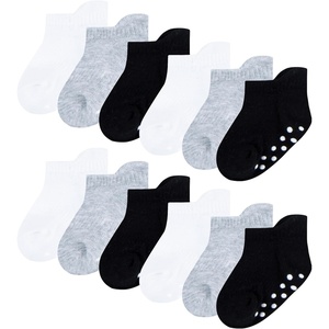 HUGGIES Baby Multi-pack Lightweight Ankle Gripper Socks(White/Grey/Black 12-pack)