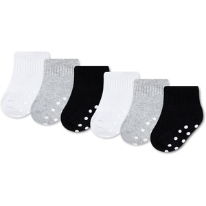HUGGIES Baby Multi-pack Lightweight Ankle Gripper Socks(White/Grey/Black 6-pack)