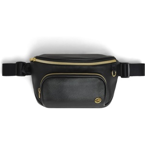 HUGGIES Unisex-Adult Diaper Waistpack Crossbody Bag(Black Leather)