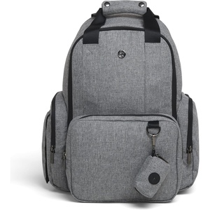 HUGGIES Unisex-adult Signature Hug Pack Diaper Backpack, Black Leather, One Size(Dark Grey Heather)